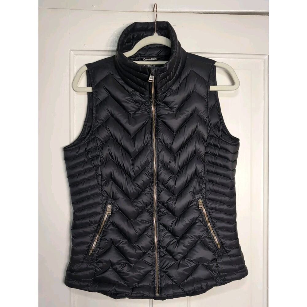 Calvin Klein Performance Premium Down Puffer Vest Headphone Access Women's M)C)